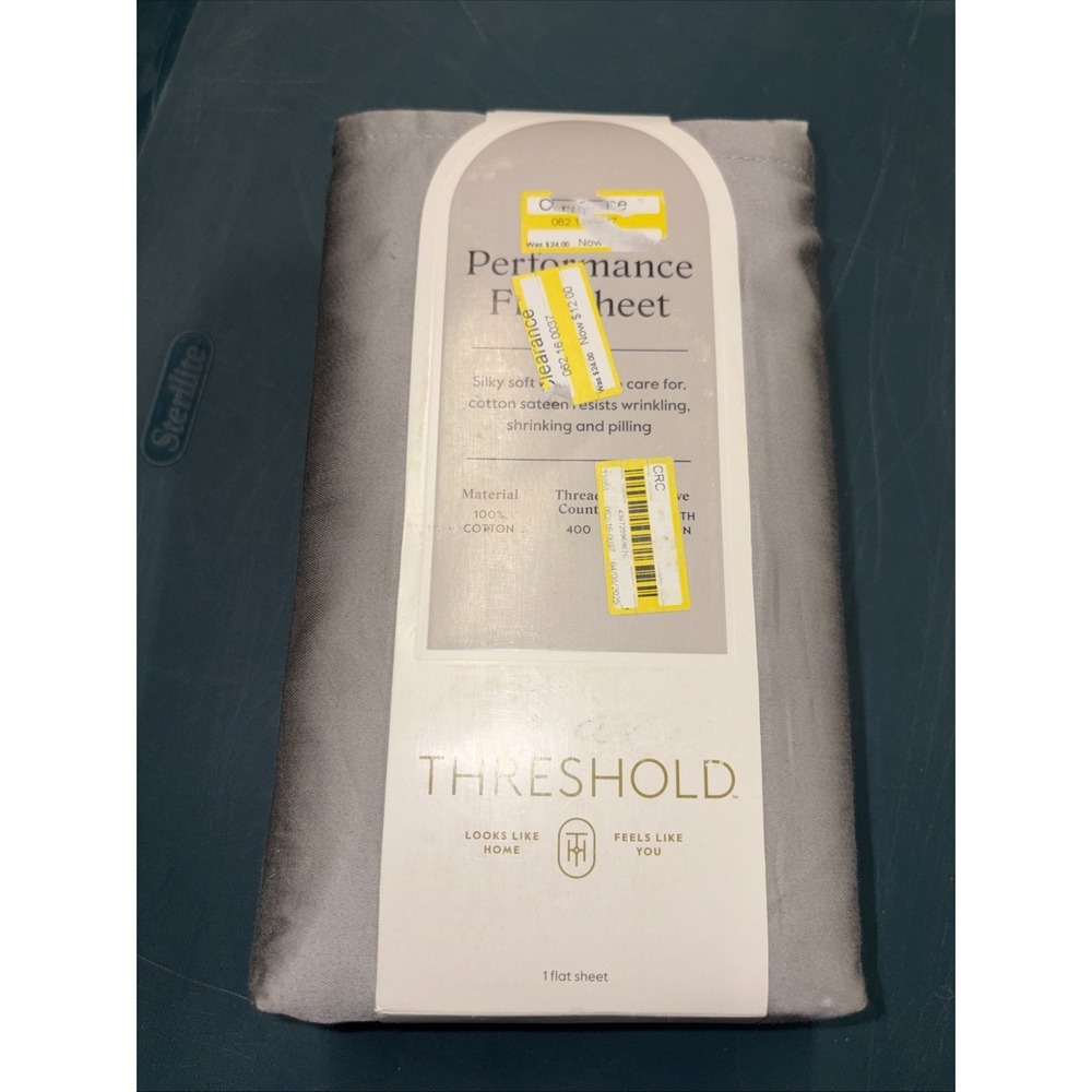 Full 400 Thread Count Performance Flat Sheet‎ Classic Gray - Threshold: Cotton